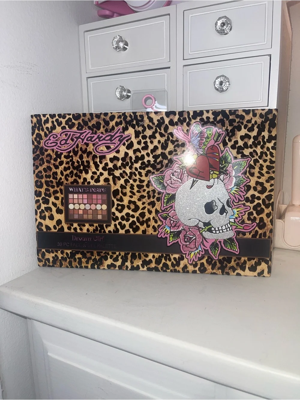 NWT Ed Hardy Leopard Print Eyeshadow Palette — Pink and Gold Accents